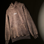WavyCouture Premium Cotton Brown Acid Wash Hoodie