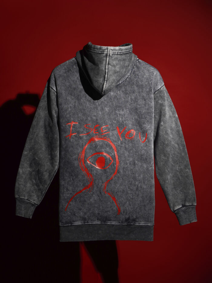 WavyCouture I see You Acid Wash Premium Cotton Hoodie - Image 3