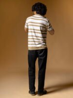 WavyCouture Brown Stripped Chain Collor Polo T Shirt - Image 3