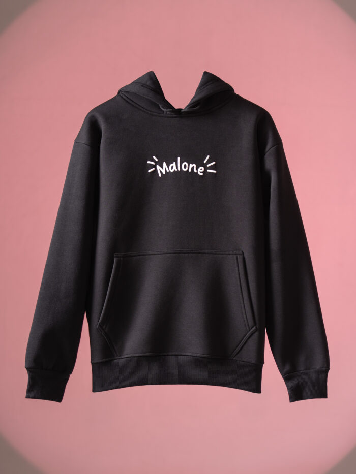 WavyCouture Premium Cotton Black Hoodie - Image 2