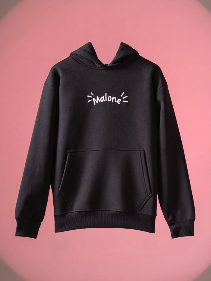 WavyCouture Premium Cotton Black Hoodie - Image 2