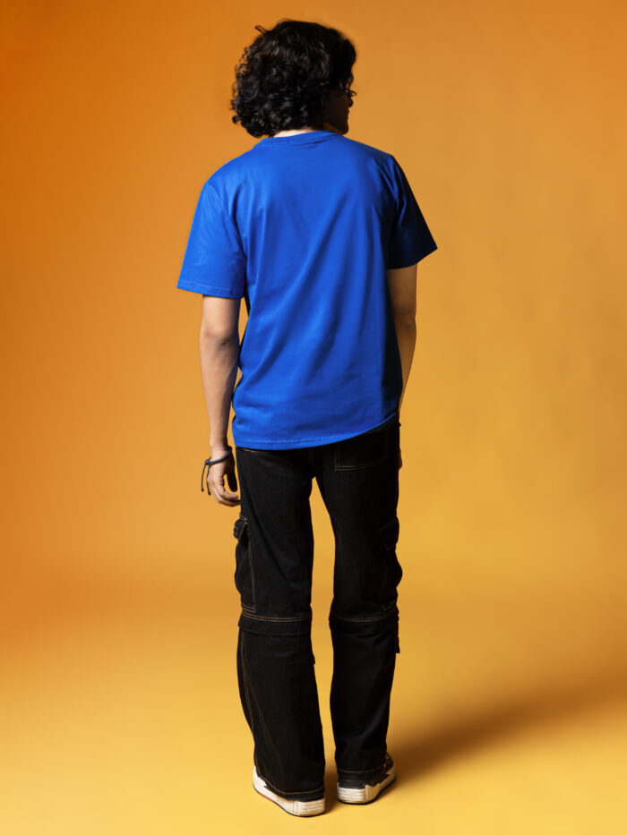 WavyCouture Royal Blue Classic fit Cotton T-Shirt - Image 6