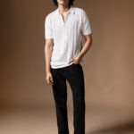 WavyCouture Cotton White Chain Collor Polo T-Shirt