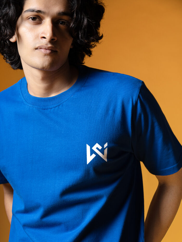 WavyCouture Royal Blue Classic fit Cotton T-Shirt - Image 4