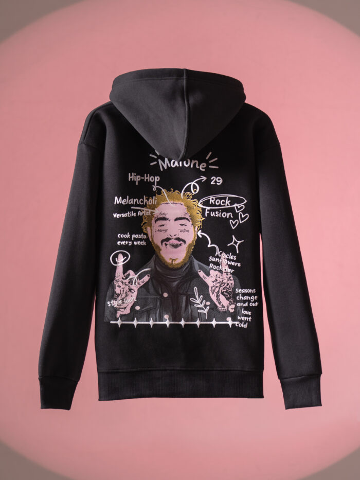 WavyCouture Premium Cotton Black Hoodie - Image 3