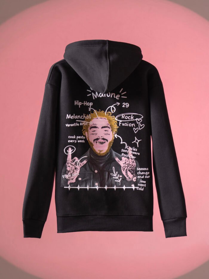 WavyCouture Premium Cotton Black Hoodie - Image 3