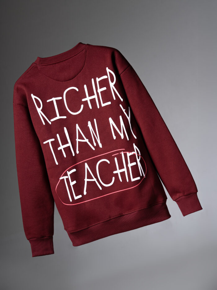 WavyCouture Richer Than My Teacher Sweatshirt - Image 2