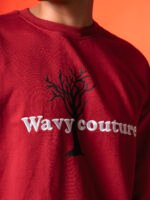 WavyCouture Red Tree Unisex Oversized T-Shirt - Image 3