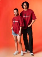WavyCouture Red Tree Unisex Oversized T-Shirt - Image 4