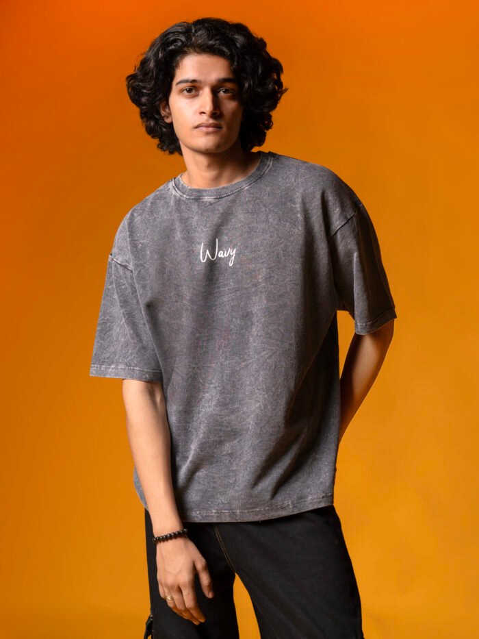 WavyCouture Acid Wash Oversized Unisex Cotton T-Shirts - Image 7