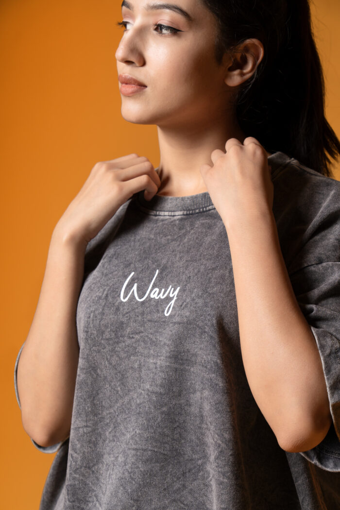 WavyCouture Acid Wash Oversized Unisex Cotton T-Shirts - Image 5