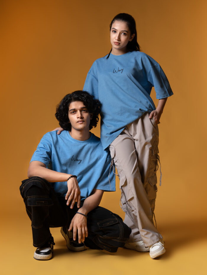 WavyCouture Acid Wash Oversized Unisex Cotton T-Shirt - Image 5