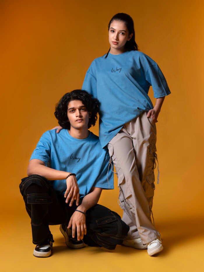 WavyCouture Acid Wash Oversized Unisex Cotton T-Shirt - Image 5
