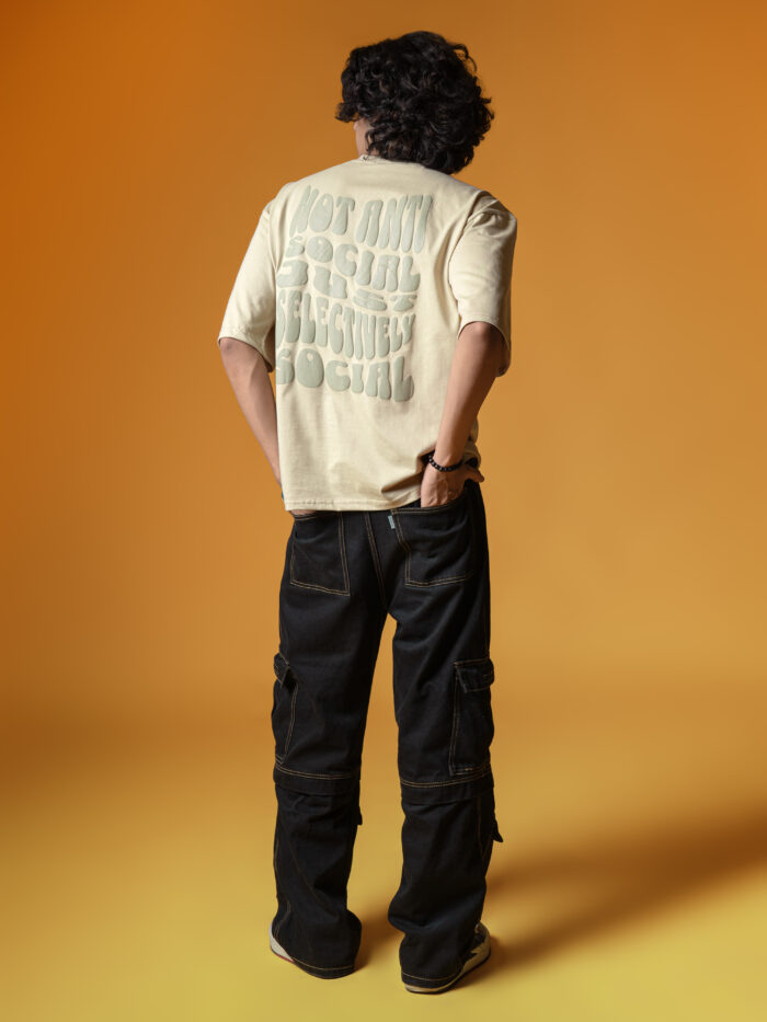 WavyCouture Anti Social Unisex Oversized T-Shirt - Image 5