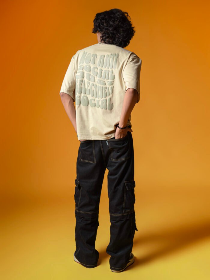 WavyCouture Anti Social Unisex Oversized T-Shirt - Image 5