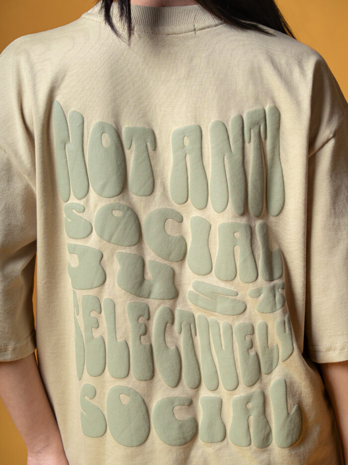 WavyCouture Anti Social Unisex Oversized T-Shirt - Image 4