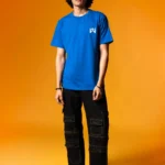 WavyCouture Royal Blue Classic fit Cotton T-Shirt