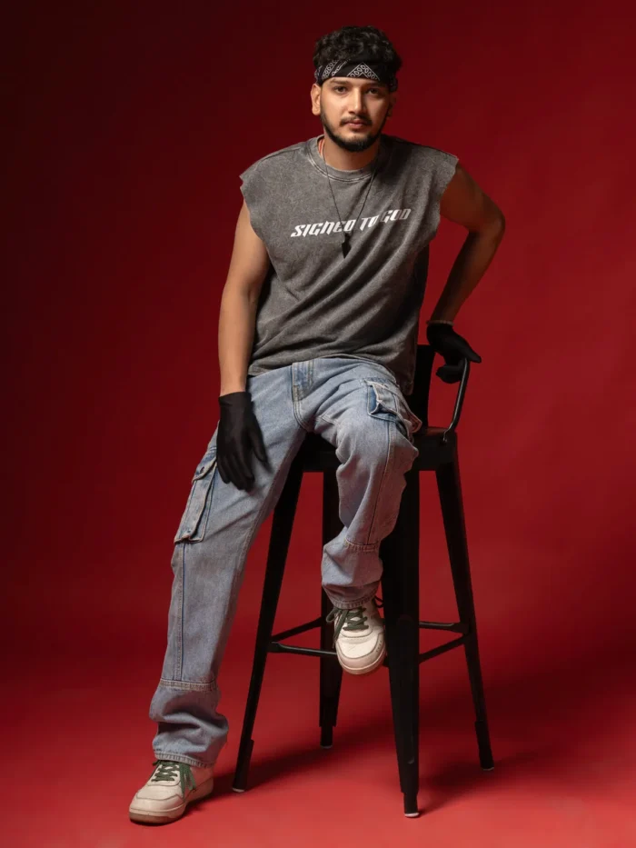 WavyCouture Cotton Acid Wash Signed to God Premium Tank Top - Image 4