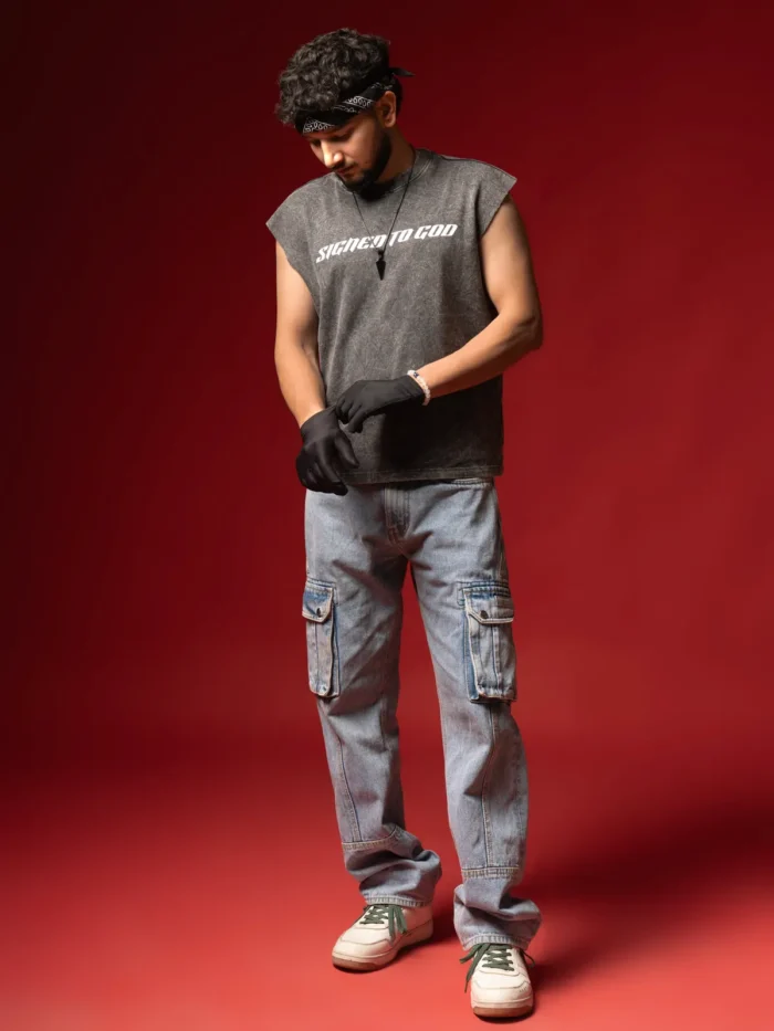 WavyCouture Cotton Acid Wash Signed to God Premium Tank Top - Image 6