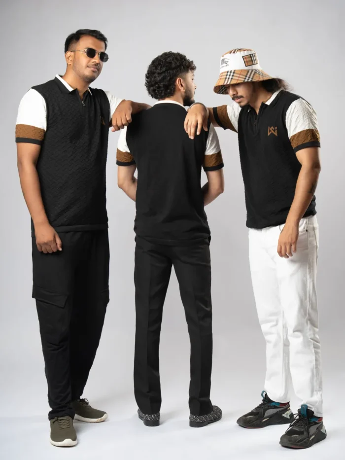 WavyCouture Cotton Striped Multicolor Polo T-Shirts - Image 4