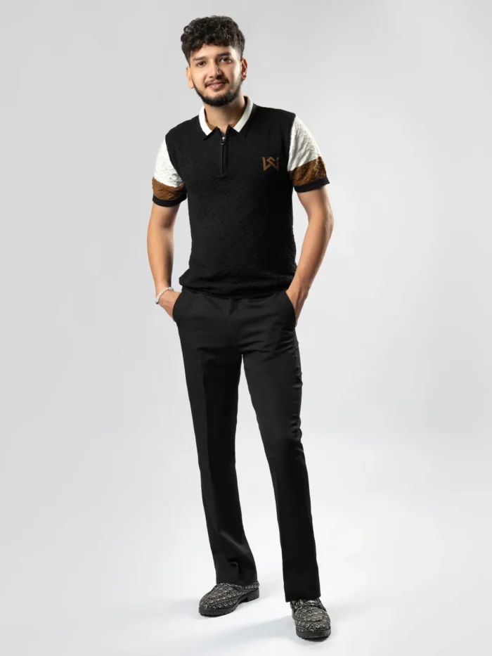 WavyCouture Cotton Striped Multicolor Polo T-Shirts - Image 2