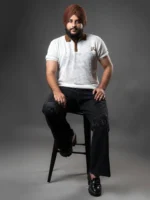 WavyCouture Cotton White Woolen Polo T-Shirt - Image 4