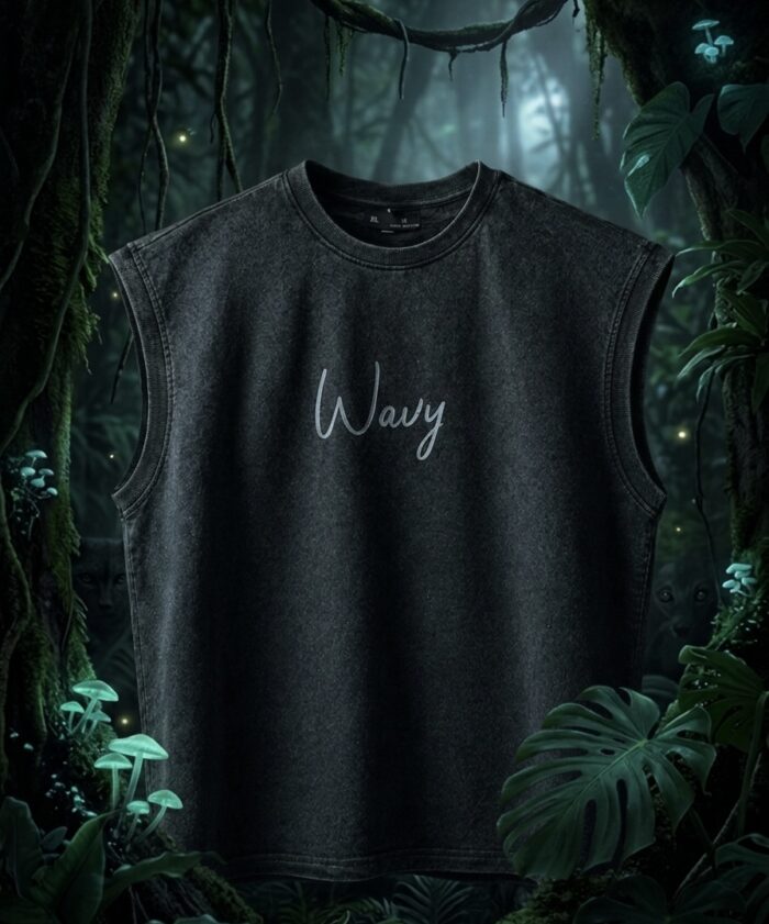 WavyCouture Cotton Tiger Acid Wash Tank Top - Image 4