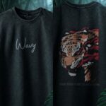 WavyCouture Cotton Tiger Acid Wash Tank Top