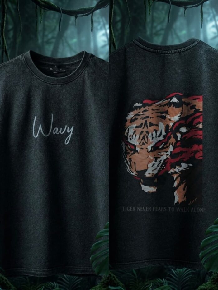 WavyCouture Cotton Tiger Acid Wash Tank Top - Image 2